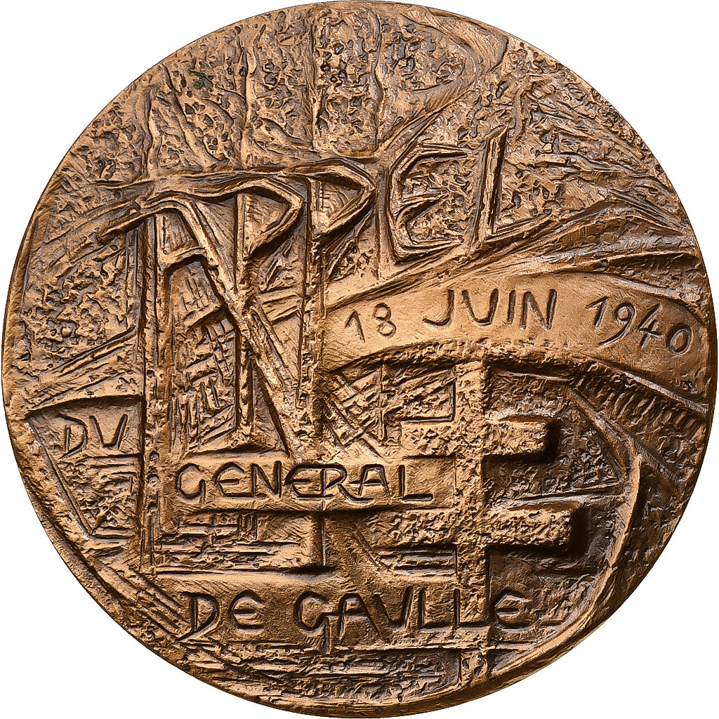 Francia, medaglia, Général De Gaulle, Appel du 18 Juin 1940, n.d., Bronzo