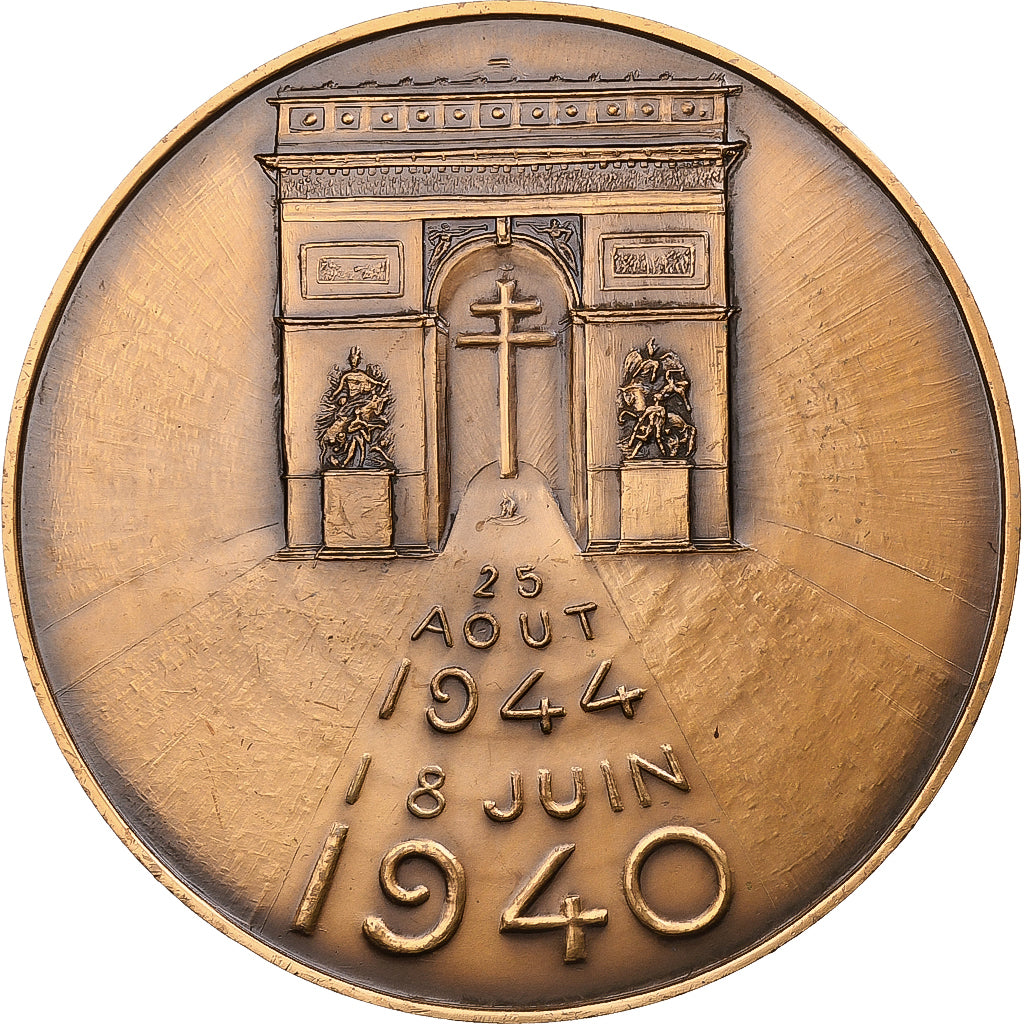 Frankrijk, Medaille, Charles de Gaulle, Libération de Paris, n.d., Bronzen
