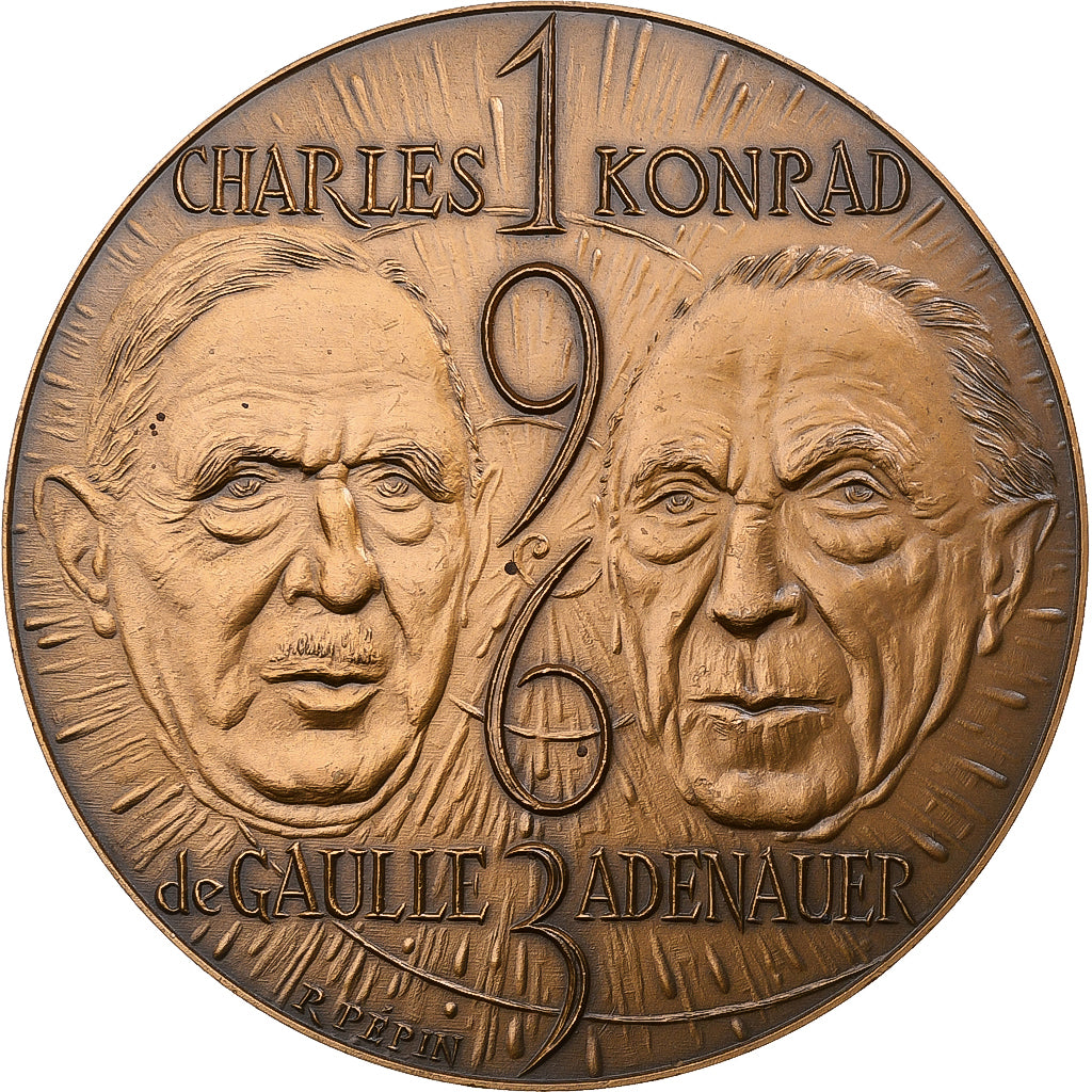France, Médaille, 10è Anniversaire du Traité de l'Élysée, 1973, Bronze