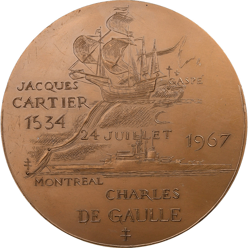 Francia, medalla, Charles de Gaulle, XXème Anniversaire de la visite au