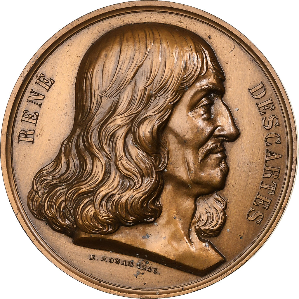 Francja, medal, Philosophie, René Descartes, n.d. (1982), Brązowy, Rogat