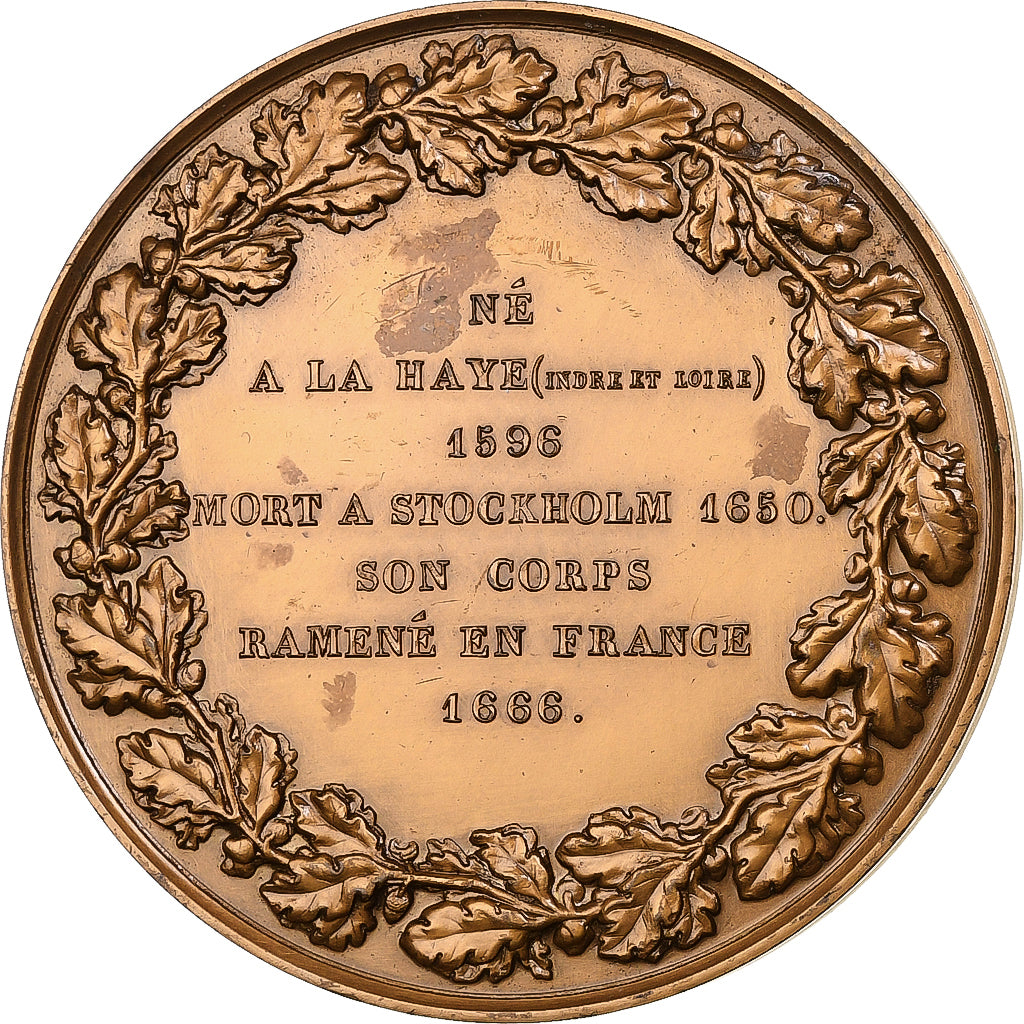 Francja, medal, Philosophie, René Descartes, n.d. (1982), Brązowy, Rogat