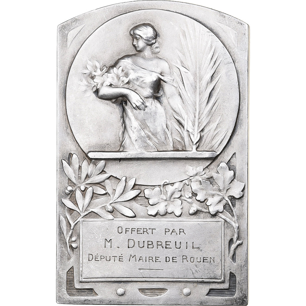 Frankrijk, Plaque, n.d., Silvered bronze, Kautsch, ZF+