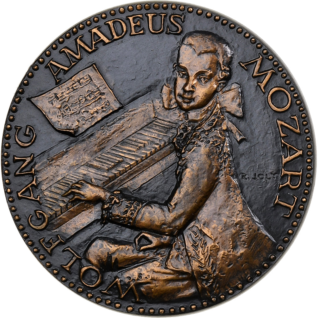 France, Medal, Wolfgang Amadeus Mozart, n.d. (1981), Bronze, Joly, MS(60-62)