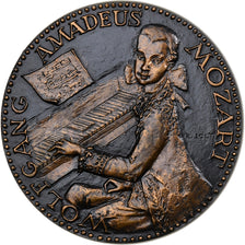 France, Medal, Wolfgang Amadeus Mozart, n.d. (1981), Bronze, Joly, MS(60-62)