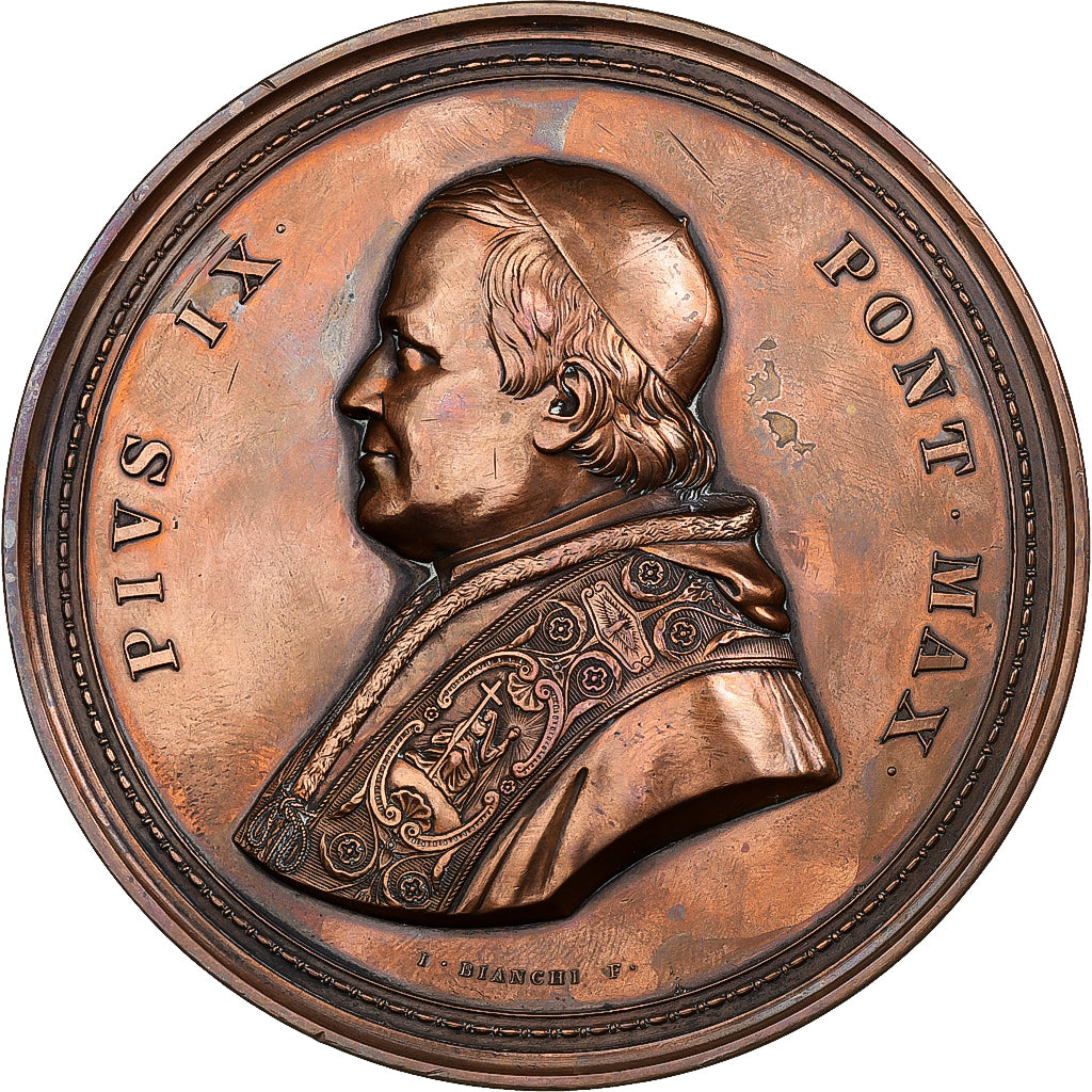 Papal States, medaglia, Pius IX, Reconsecration of Basilica Saint Paul, 1854