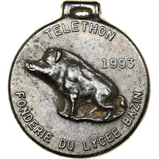 Francia, medaglia, Sanglier, Téléthon, Lycée Bazin, 1993, Acciaio, SPL-
