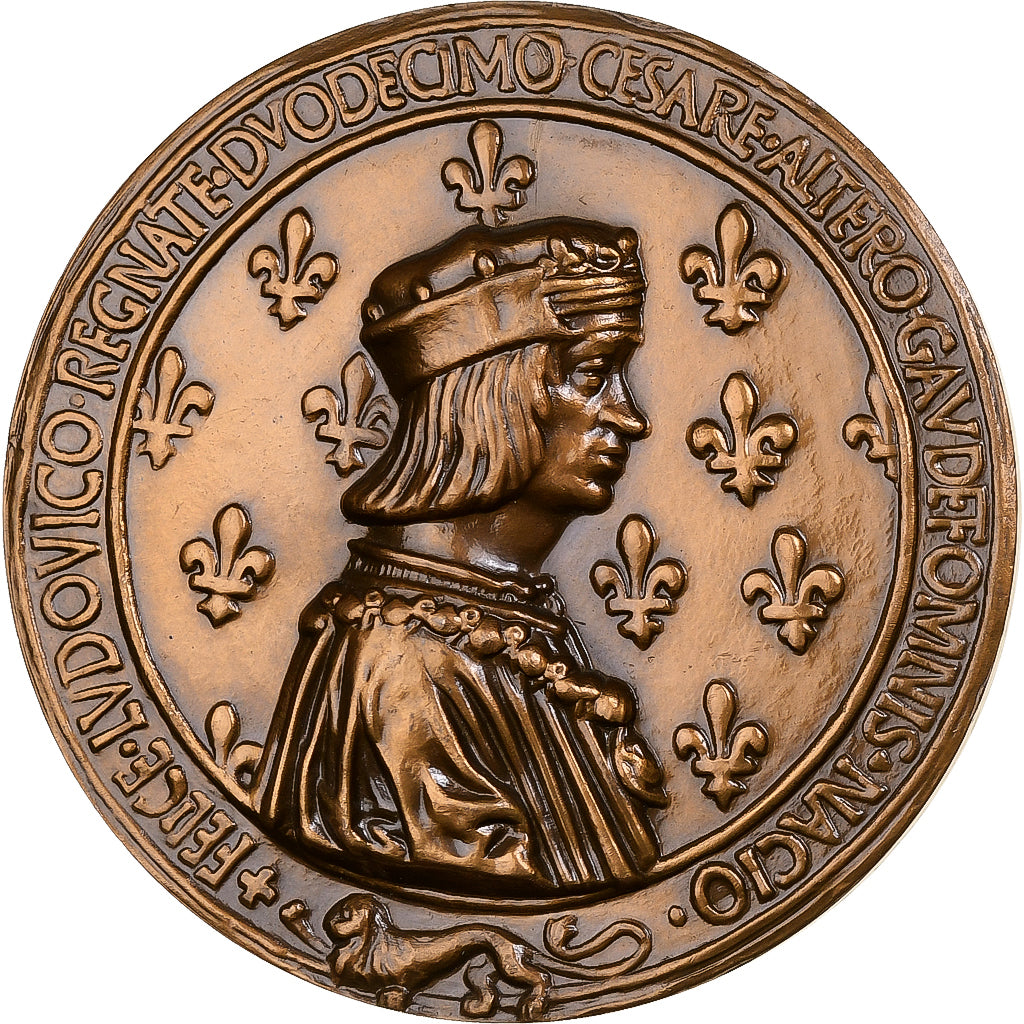 France, Médaille, Louis XII et Anne de Bretagne à Lyon, n.d., Bronze, SUP+