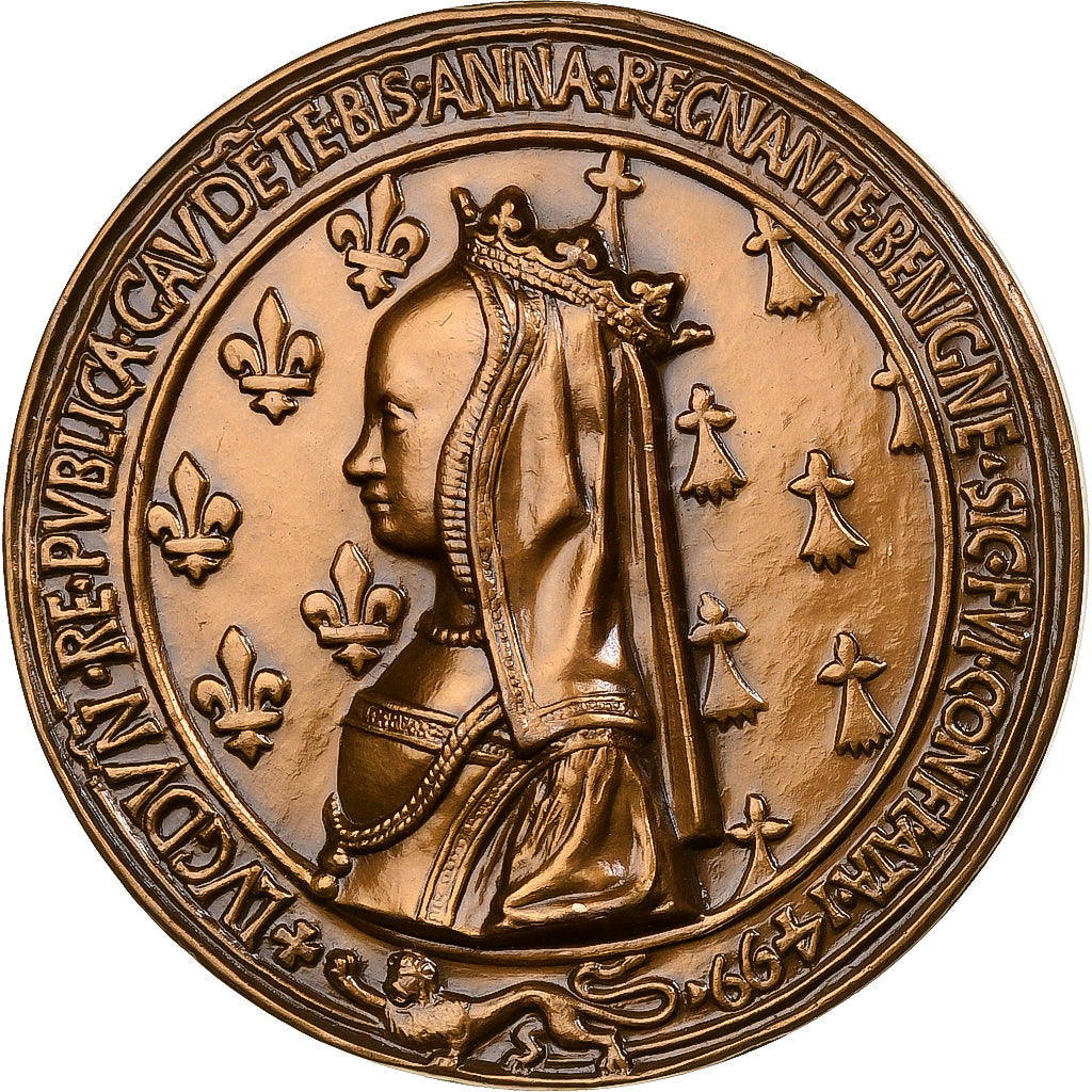 France, Médaille, Louis XII et Anne de Bretagne à Lyon, n.d., Bronze, SUP+