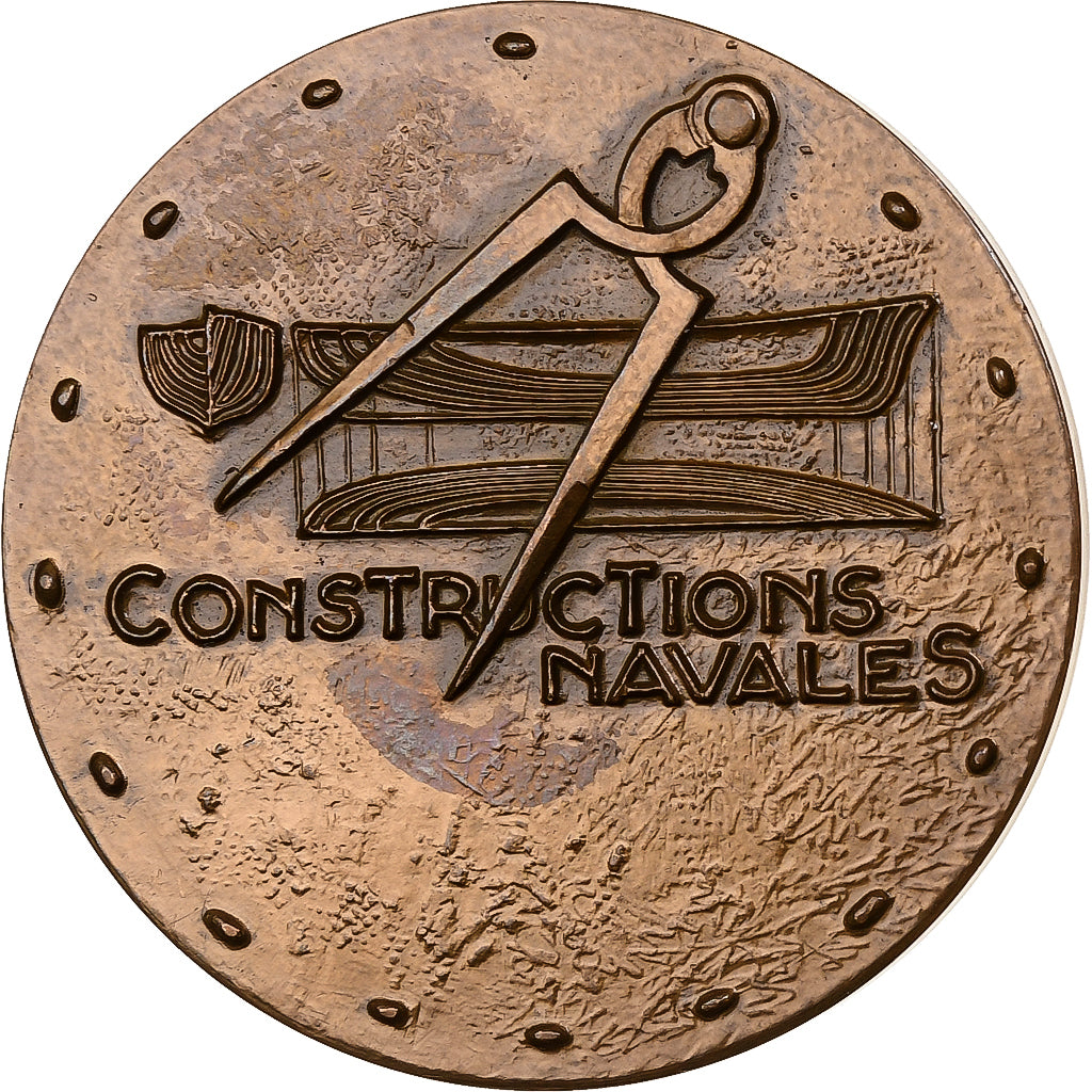 France, Medal, Danaos, Constructions Navales, 1978, Bronze, Guiraud, MS(60-62)