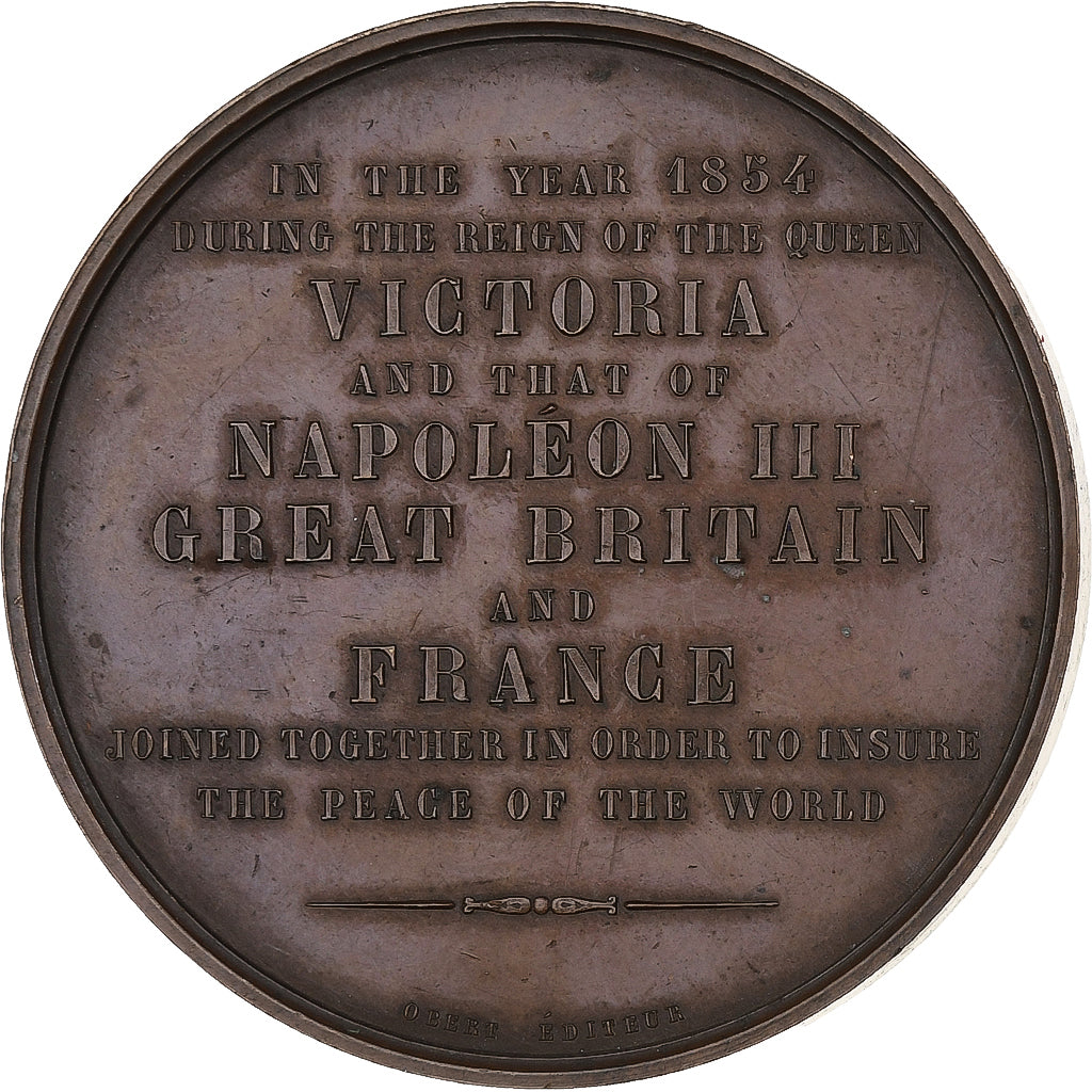 Francia, medaglia, Alliance Angleterre, France et Turquie, 1854, Rame, Caqué
