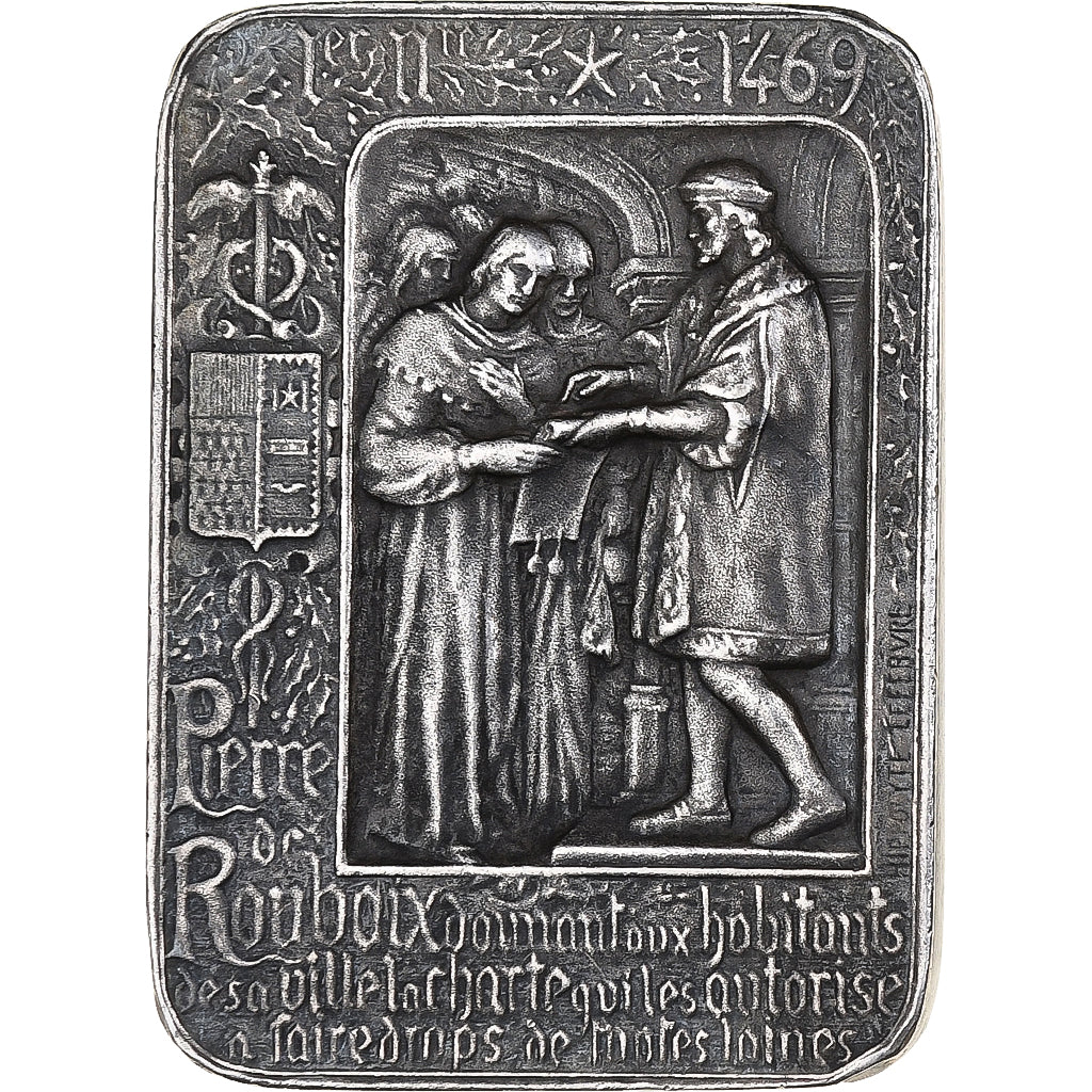 Francia, medaglia, Chambre de Commerce de Roubaix, n.d., Argento, Lefebvre, SPL-