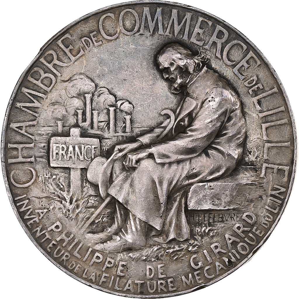 France, Médaille, Chambre de Commerce de Lille, n.d., Argent, TTB+, Lefebvre