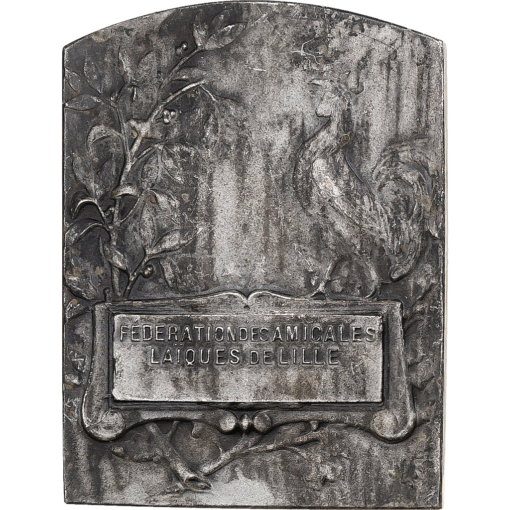 France, Medal, Fédération des Amicales Laïques de Lille, n.d., Silvered