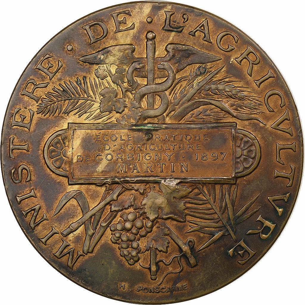 Frankrijk, Medaille, École Pratique d'Agriculture, 1897, Bronzen, Ponscarme