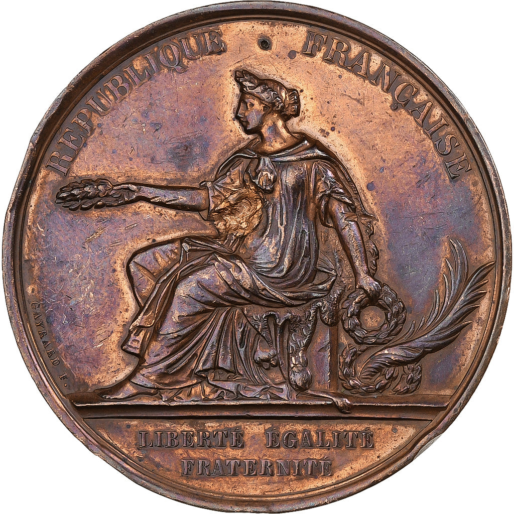 França, medalha, Concours Régional Musical, Nevers, 1872, Cobre, Gayrard