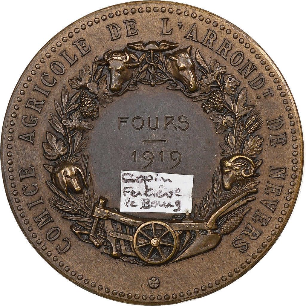 Francja, medal, Comice Agricole de l'Arrondissement de Nevers, 1919, Brązowy