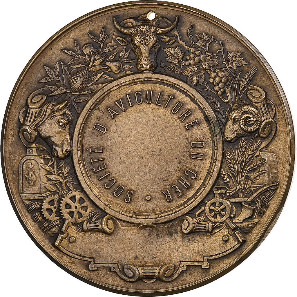Francja, medal, Société d'Aviculture du Cher, n.d., Brązowy, AU(55-58)