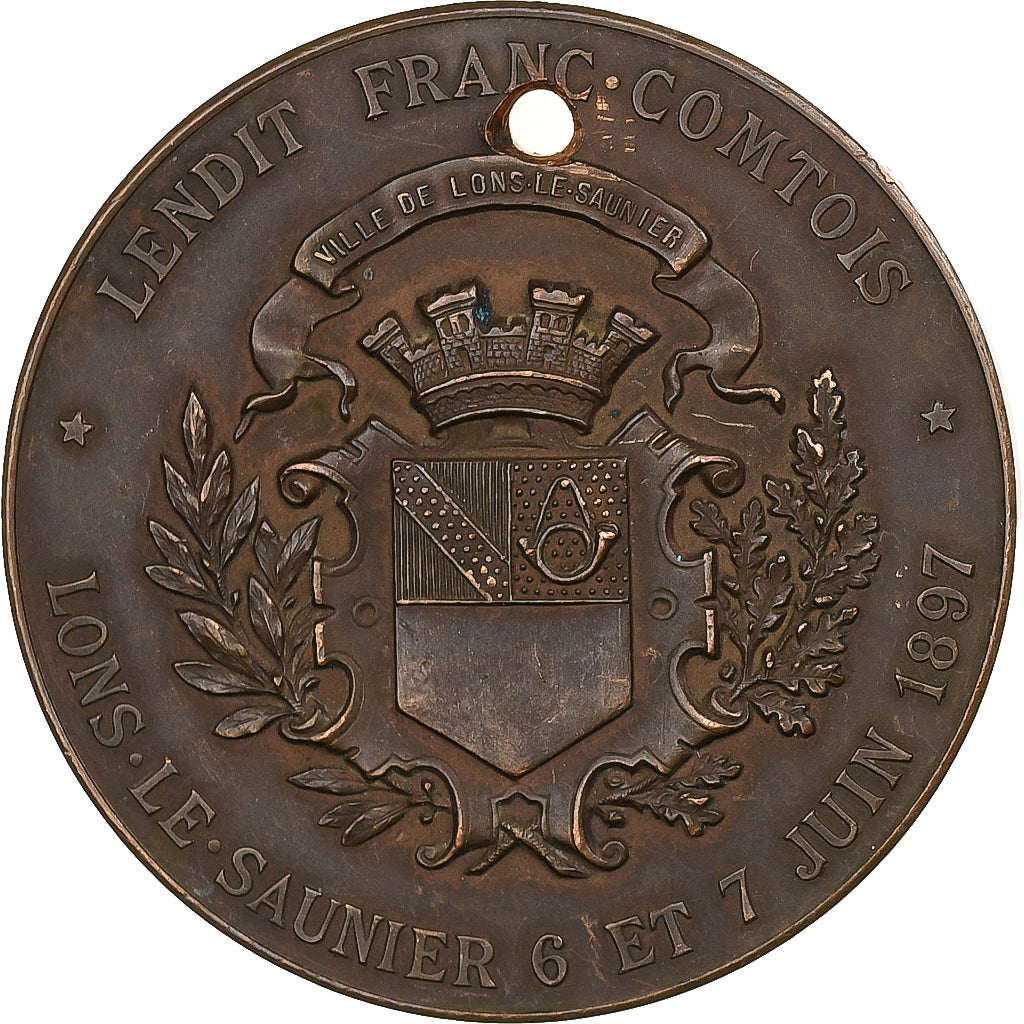 Francja, medal, Lendit Franc-Comtois, Lons-le-Saunier, 1897, Brązowy, Roty