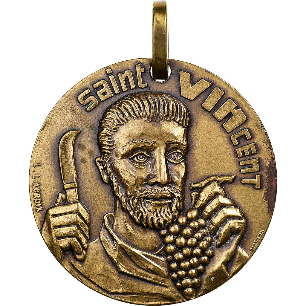 Francja, medal, Saint Vincent de Saragosse, patron des vignerons, n.d.