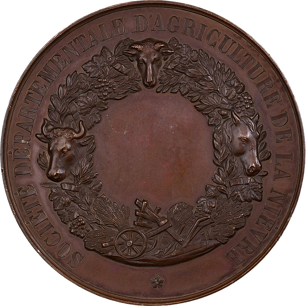 France, Medal, Société d'Agriculture de la Nièvre, n.d., Copper, Oudiné