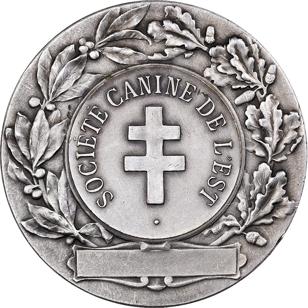 Francja, medal, Société canine de l'Est, n.d., Brąz posrebrzany, AU(55-58)