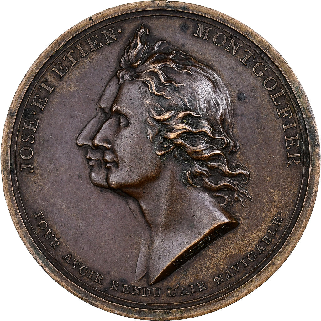 França, medalha, Premier vol en aérostat des Frères Montgolfier, n.d.