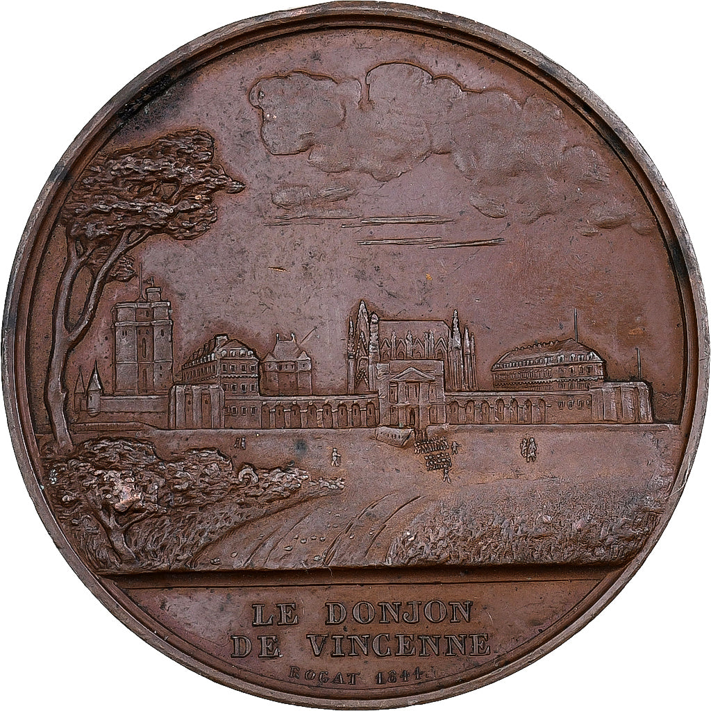 Francia, medaglia, Prise de la Bastille , Donjon de Vincennes, 1844, Rame