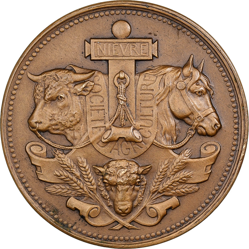 France, Medal, Agriculture, Concours général de Nevers, Nièvre, 1911, Bronze