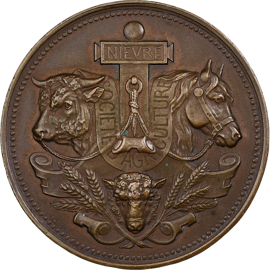 France, Medal, Agriculture, Concours général de Nevers, Nièvre, 1898, Bronze