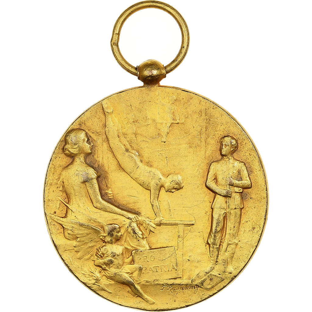 Francia, medaglia, Gymnastique, Moulon, 1912, Bronzo dorato, Rasumny, SPL-