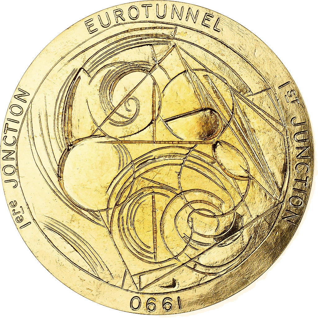 Francia, medaglia, Eurotunnel, Première Jonction, 1990, Bronzo, SPL