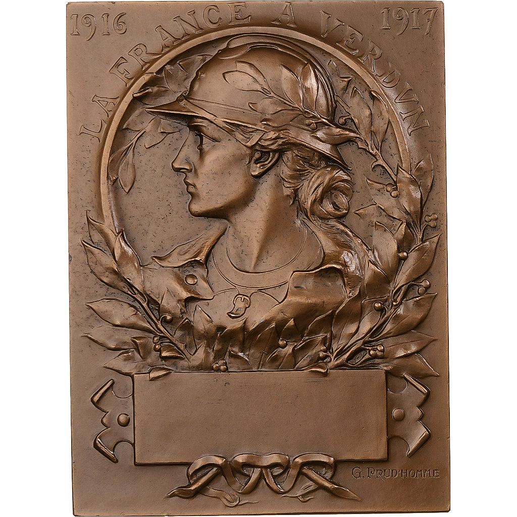 Francja, Plaquette, La France à Verdun, Le Poilu, n.d. (1976), Brązowy