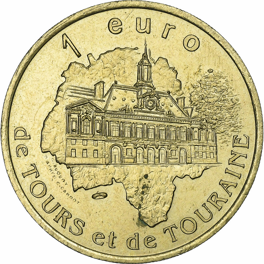 Frankreich, betaalpenning, 1 Euro de Tours & de Touraine, 1997, Messing, VZ