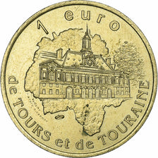 Francja, Token, 1 Euro de Tours & de Touraine, 1997, Mosiądz, AU(55-58)