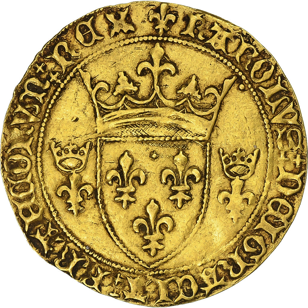 Frankreich, Charles VII, Écu d'or à la couronne, 1447-1461, Montpellier, Gold