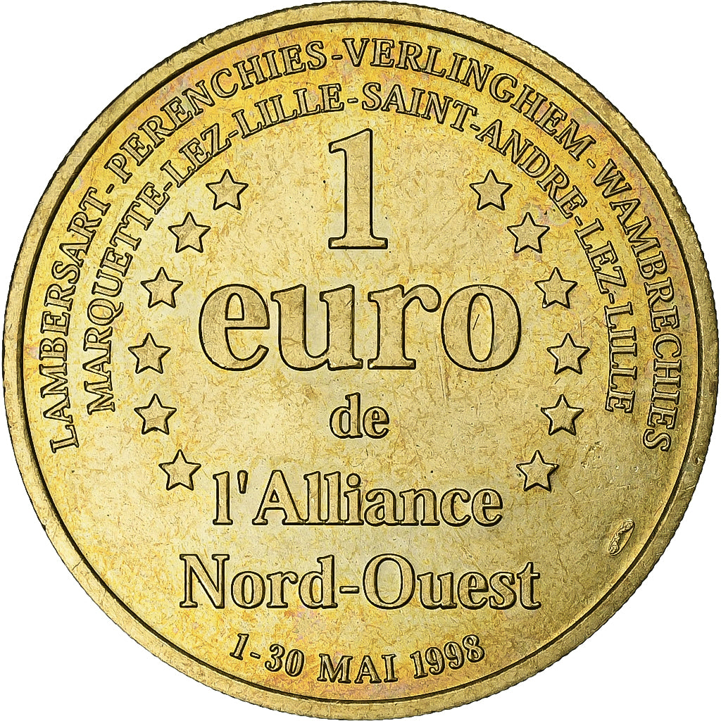 Francia, ficha, 1 Euro de l'Alliance Nord-Ouest, 1998, Ottone, SPL-