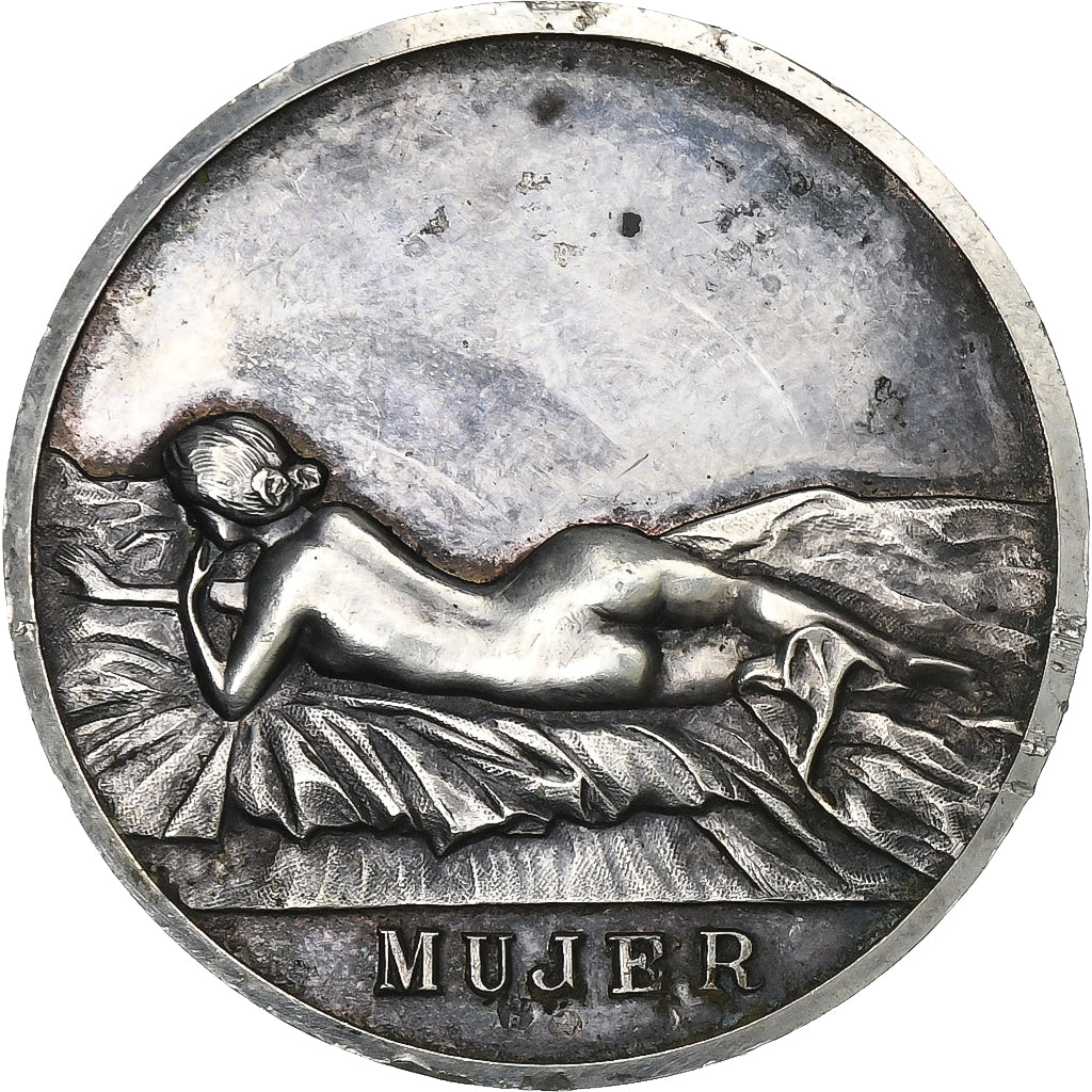 Spanien, Medaille, Joaquín Sorolla, Desnudo de Mujer, n.d., Silber, VZ