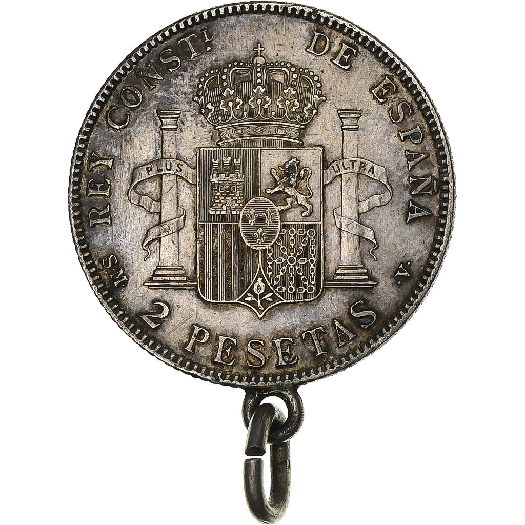 Hiszpania, 2 Pesetas, Alfonso XIII, 1905, Srebro, AU(55-58)