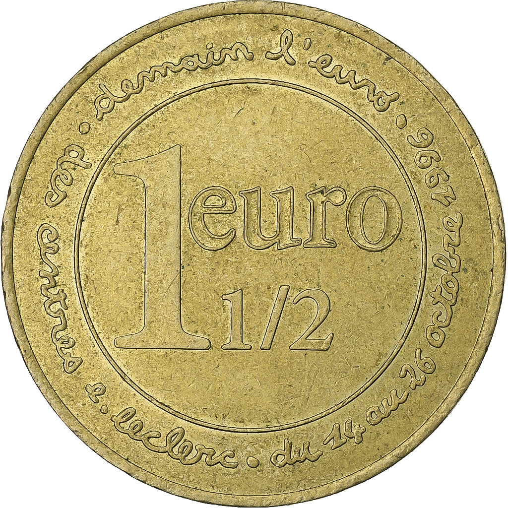Francia, ficha, 1.5 Euro Centres Leclerc, 1996, Ottone, BB+