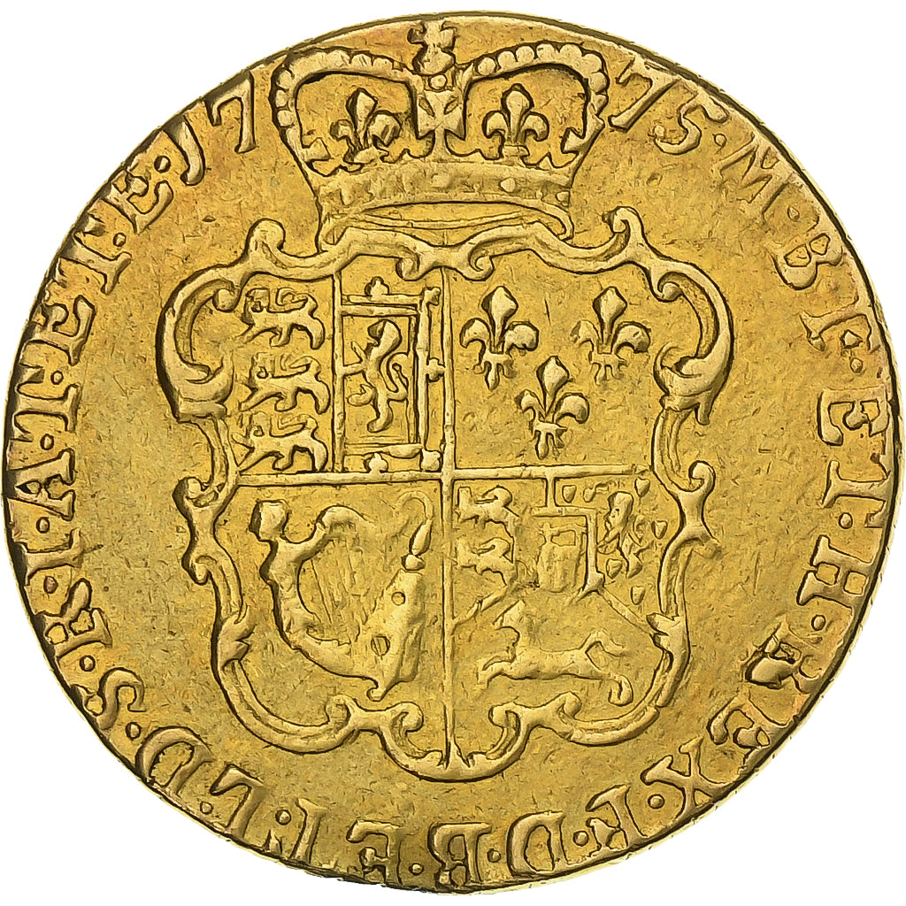 Great Britain, George III, Guinea, 1775, London, Gold, VF(30-35), Spink:3728