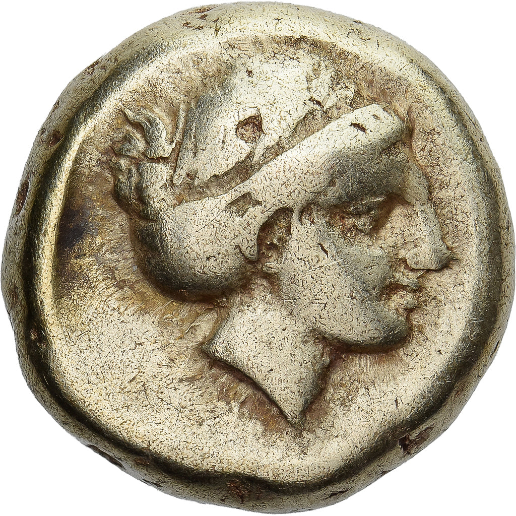 Lesbos, Hecté, ca. 377-326 BC, Mytilène, Electrum, TB+, HGC:6-1026