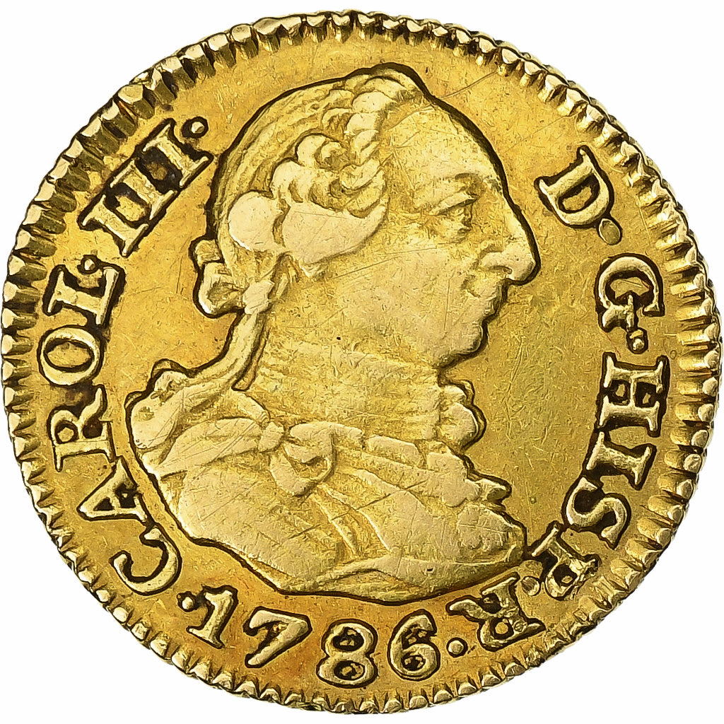 Spain, Charles III, 1/2 Escudo, 1786, Madrid, Gold, EF(40-45), KM:425.1