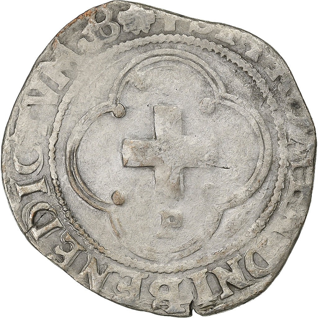 France, François Ier, Douzain à la croisette, n.d., Dijon, Billon, TB+