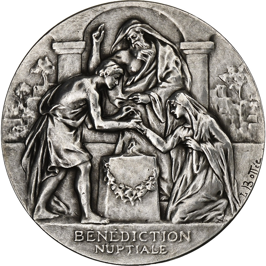 France, Medal, Mariage, Bénédiction Nuptiale, n.d., Silver, Bottée, AU(55-58)