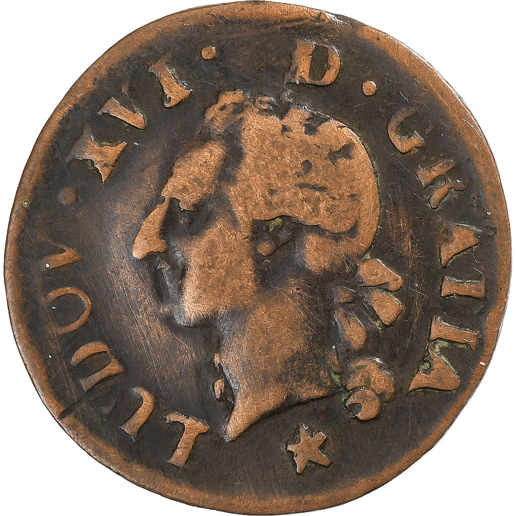 Francia, Louis XVI, Liard, 1782, Aix, Rame, MB, Gadoury:348