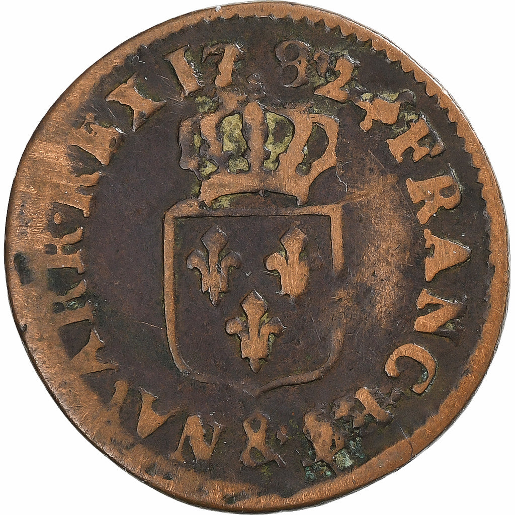 Francia, Louis XVI, Liard, 1782, Aix, Rame, MB, Gadoury:348