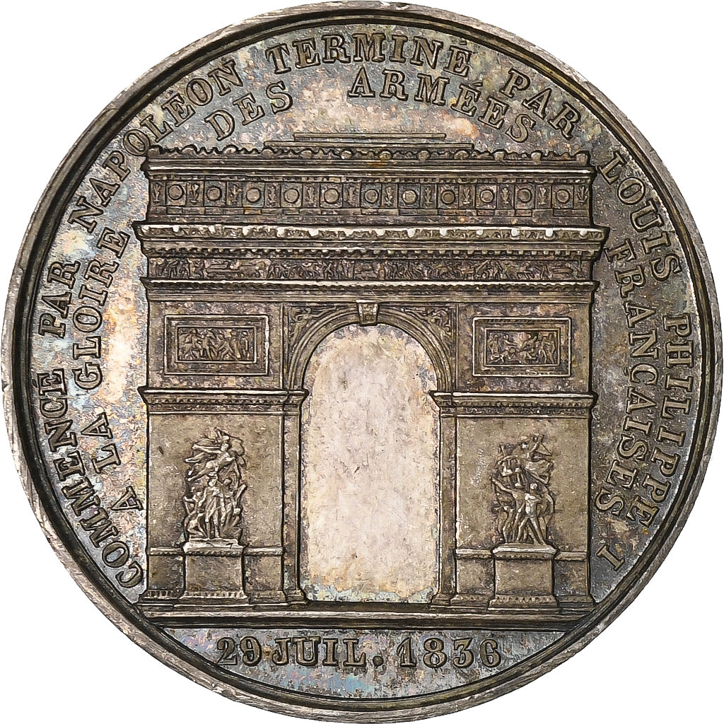 France, Token, Louis Philippe I, Arc de Triomphe, 1836, Silver, Barre, MS(60-62)