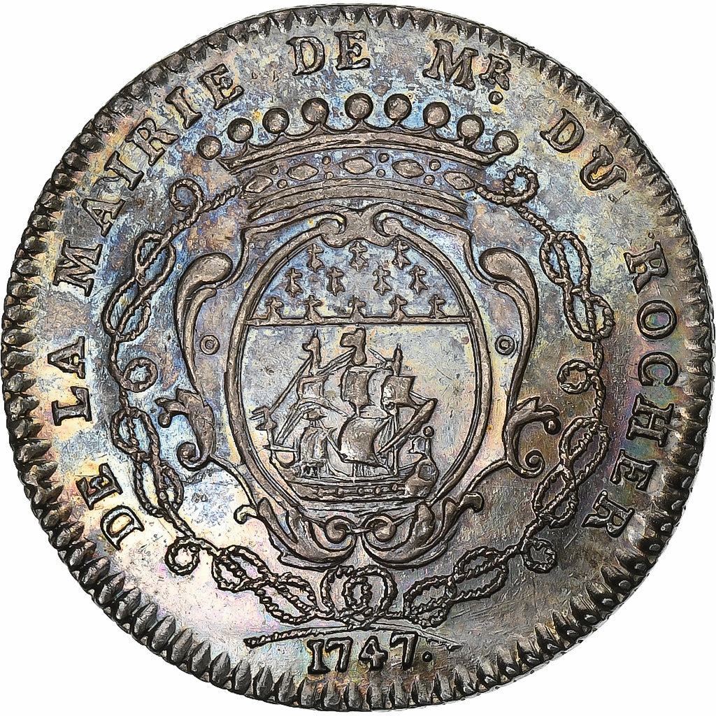 France, Token, François-Pierre Du Rocher, Maire de Nantes, 1747, Silver