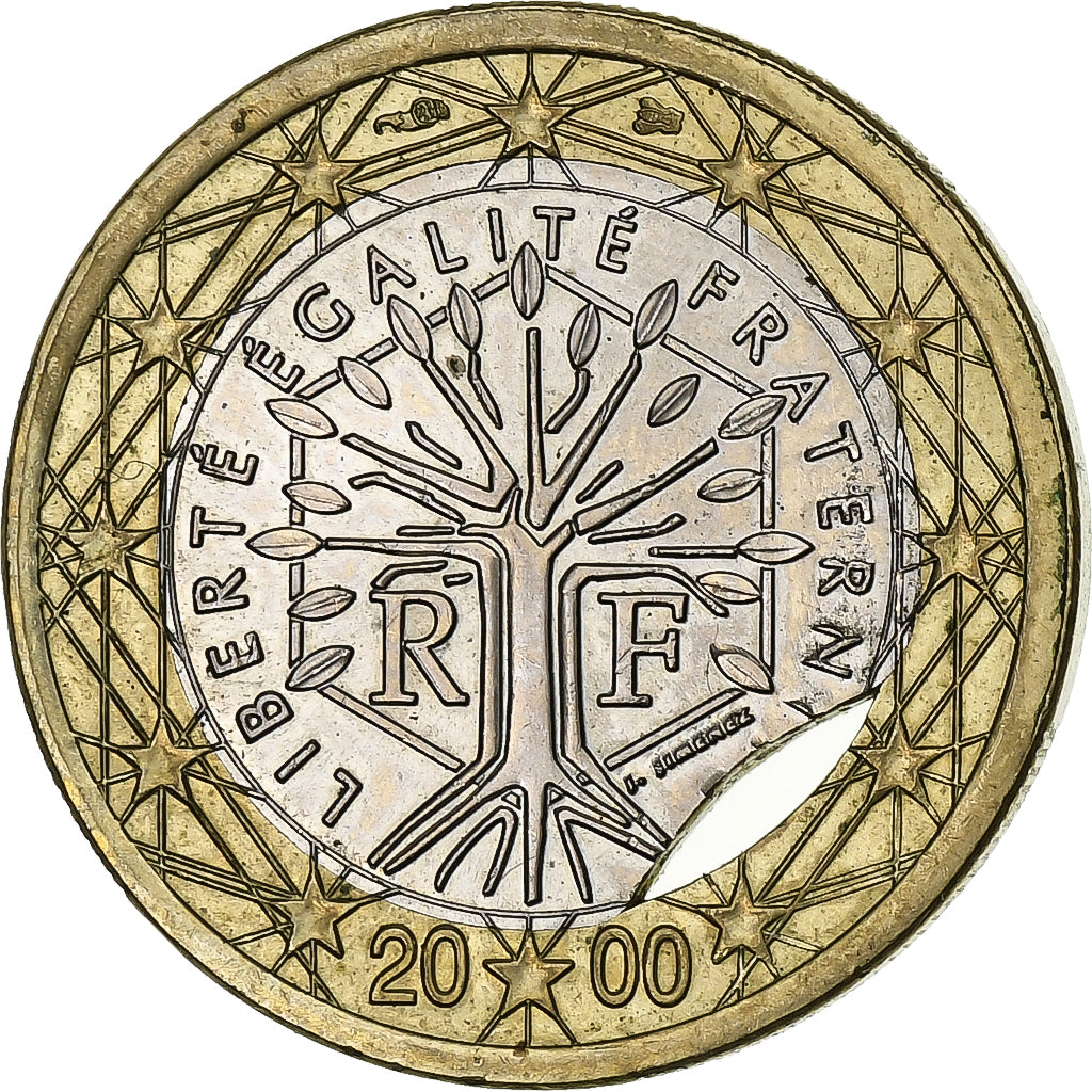 France, 1 Euro, Clipé, 2000, Pessac, Bimétallique, SUP